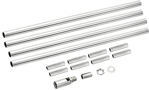 sourcing map Verlängerungsstangensatz mit M10 11,8 Überwurfmutter mit Deckenadapter Silber