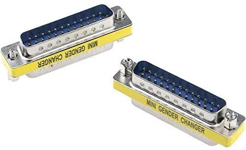 MEIRIYFA DB25 25Pin Cambio di Genere D-SUB 25Pin Accoppiatore Cavo Seriale Cambio di Genere RS232 VGA Adattatore Connettore - 2Pcs (Maschio a Maschio)