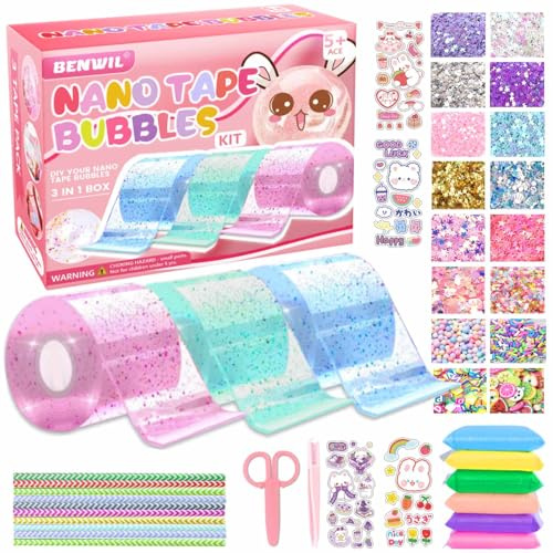 Nano Tape Bubble Kit for Kids, Squishy Making Maker Kit, Birthday Gifts for 4 5 6 7 8 9 10 Year Old Girls Girl, Kids Toys for Girls 4-6 6-8 8-10 10-12
