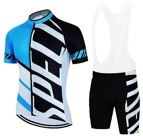 PRIOKNIKO Rennrad Trikot Herren Fahrradtrikot-Set Für Herren, Fahrradausrüstung, Mtb, Mountainbike, Trägerhose,Sommer-Radset-8,4Xl