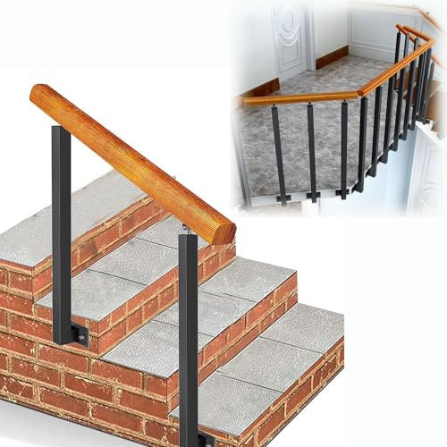 EMENAR Stufenhandlauf 1-4 Stufen-Treppengeländer für Außen- und Innenbereiche, Seitenwandinstallation, Übergangshandläufe, Sicherheitsgeländer für Beton- oder Holztreppen (Color : Height 85cm, Size