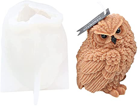 Nexoria Kerzen Formen Silikon, 3D Eule Silikonform Kerzenform Seifenform Eule Eulen Form Silikon Seifengießform Silikonformen Gießformen Kerzen Eule Kuchen Schokolade Dekorieren Form Für Seife Kerze