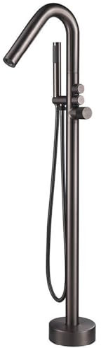 Mitigeur Baignoire Ilot Robinet de Baignoire Monotrou Rotatif 360° Sur Pied,gris