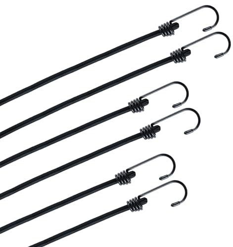 Spanngummi mit Haken, Expander mit Haken 6 Stück,Gepäckspanner,3 Größen, geeignet für die Befestigung von Fahrrädern, Motorrädern, Autozubehör und das Festmachen von Outdoor-Zelten(schwarz)
