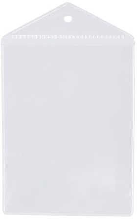 SPRINTIS Preishülle A7 mit Hängerand in Dachform, Hochformat, 100Stück transparente Einsteckhülle aus Weich-PVC für Preisschilderund Preistaschen