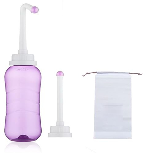 Brigtviee Peri Bottle per Femmina Rinser, Docce Intime, Bidet Portatile per Assistenza Post Parto, Bidet Portatile da Viaggio, Bidet da Viaggio de 500ml per Pulizia Mestruale delle Donne,Viola