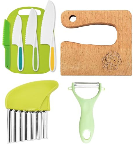 8-Teiliges Kindermesser Set, Wolkenschaukel Schneideset für Kinder zum Schneiden und Kochen von Obst Oder Gemüse für Kleinkinder