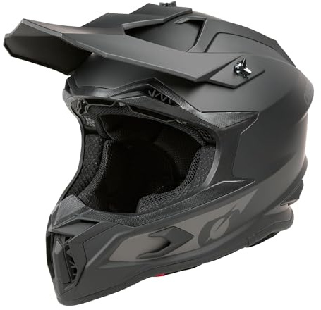 O'NEAL C-SRS - Casco da motocross SOLID nero (taglia M) certificato ECE 22.06, robusto guscio in ABS, efficiente sistema di ventilazione e fodera interna rimovibile e lavabile