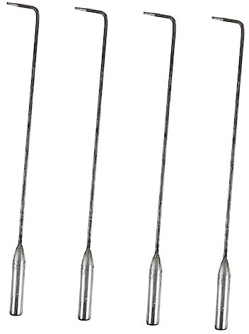 WESIEVYA 4pezzi Attizzatoio Barbecue in Acciaio Ganci Per Rimuovere Cenere Stufa e Caminetto Strumento Multifunzionale Per Pulizia Sicura Bbq e Campeggio Outdoor