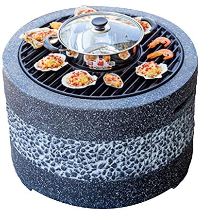 JFNHUTL Kit per Barbecue in Pietra Imitazione braciere da Esterno, Camino da Giardino per Patio in Giardino, per Campeggio, Riscaldamento all'aperto, falò e Picnic