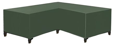 SXZAGZR Housse pour Canapé De Jardin Couvrir, Housse pour Meubles De Jardin D'extérieur, Canapé d'angle Jardin Imperméable Forme De V Housse De Protection pour Canapé (215x215x87 cm,Vert)