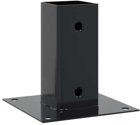 vidaXL Bases de poteau carrées 4 pcs anthracite 61x61 mm, base de clôture en béton, base de poteau de clôture, support de poteau en métal