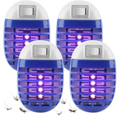 GBKDQQ 4 lampade per zanzare, insetti elettrici elettrici e insetti, non tossiche, per interni, camera da letto, cucina, 4 pezzi