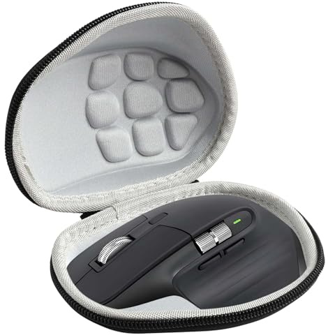 Yewseas Funda Rígida para Ratón MX Master 2S/3, Bolsa de Almacenamiento para Ratones, Protección contra Golpes y Polvo, Semi Impermeable con Correa, Material EVA, Tamaño Compacto, Negro