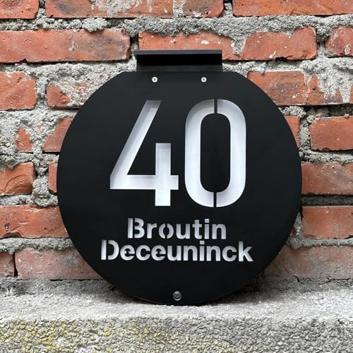 Numéros de maison lumineux à énergie solaire personnalisés pour l'extérieur - Numéro de rue lumineux - LED - En acrylique - Plaque d'adresse lumineuse pour maison (noir et blanc, 28 x 28 cm)