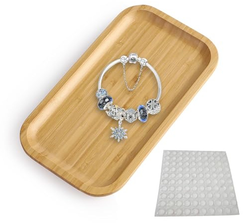 Vassoio rettangolare in bambù, vassoio da portata per cucina, bagno, toeletta, cosmetici, organizzatore per piante grasse