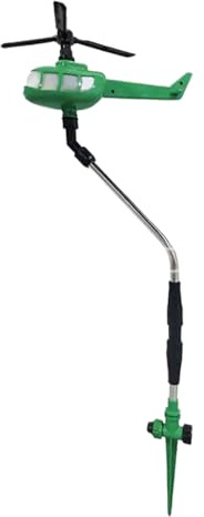 Elicottero irrigatore da giardino, per acqua rotante, di irrigazione per giardino, fiori, piante, decorazione esterna, prato, all'aperto