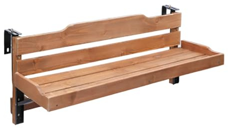 TELCIM Balcony Table Hanging Railing,Adjustable Bar Table,Balcony Railing Table,Wall Mounted Patio Side Table,Wooden Folding Table With Shelves,Space-Saving Wall Table(90 * 25cm/35.4 * 9.8in)
