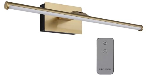 Akku Bilderlampe Messing kabellos zum Kleben, Breite 40cm
