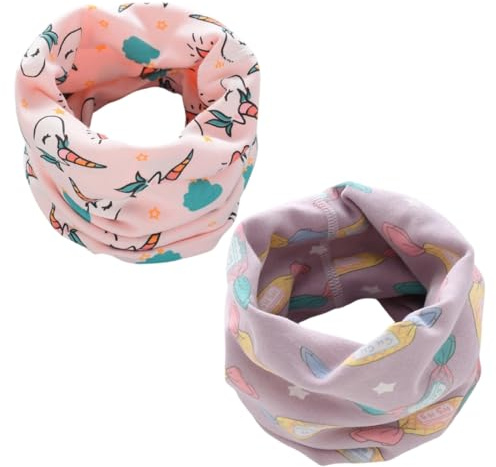 Loop Schal Kinder, 2 Stück, Schlauchschal kinder, Baumwolle Herbst Winter Schal, O Ring Neck Warmer Loop Schals Halstuch, für Mädchen und Junge