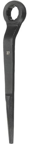 HARFINGTON Single Head Box Wrench 27mm 45# Steel Blackening Metric Striking Wrench Offset Single Head Box End Ring Type Impact Hand Spanner with Pointed Tail for Repair Maintenance, Black