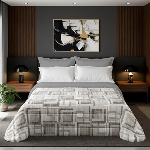 Zucchissime Trapunta Invernale Matrimoniale 260x265 | calda e leggera, double face, design elegante | Coperta Matrimoniale Invernale in microfibra | comfort avvolgente e qualità sartoriale 350 g/m²