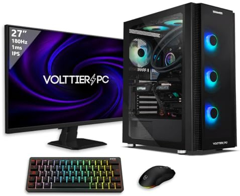 PC Gaming Completo - VolttierPC - Intel Core i7 12700KF | NVIDIA RTX 5060 Ti 8GB | 32GB RAM | 1TB SSD NVMe | WiFi 6 + Bluetooth 5.2 | Windows 11 Pro | Monitor 27 180Hz | Teclado y Ratón RGB