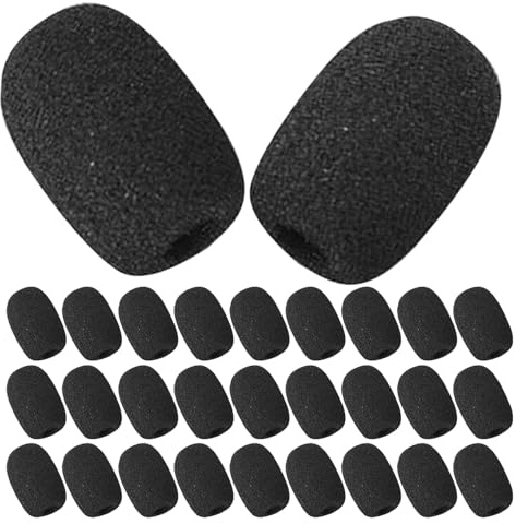 Yardwe 200pcs Microphone Windproof Cover Foam for Headset Mic Windscreen Cover Small Reusable Microphone Pop Filter Replacement Protective