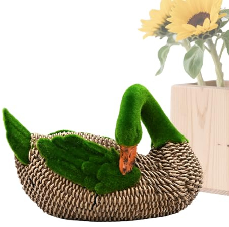 Statua a forma di anatra da giardino, anatre ornamentali, decorazioni da tavolo in resina, mini anatre per cruscotto, interni auto, giardino, Halloween, scrivania, interni ed esterni