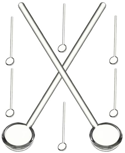 DECOMELODY 8 Cucchiaini da Caffè in Vetro Trasparente Mini Cucchiai da Dessert Ergonomici per Tè Caldo e Feste Set da 8 Pezzi Pratico per Uso Domestico Bar e Pasticcerie