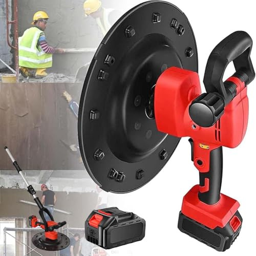 Levigatrice per pareti in cemento, strumento portatile per intonacatura, potenza 1680 W, 2 batterie da 22500 mAh, ideale per muratori e progetti di costruzione