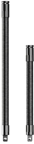 360 Flex Rod 1/2 Inch Flexible Drill Bit Shaft, Bendable Socket Extension Extender, Torque Ratchet Spanner Connecting Drive Adapter, Electric Wrench Hand Tool for Reach Repair Work (10in+14in)