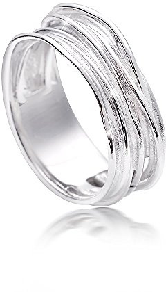 MATERIA Damen Wickel-Ringe 925 Sterling Silber rhodiniert deutsche Fertigung in Ring-Schachtel SR-92