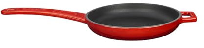 Lava Cookware Fonte Émaillée Poêle grill avec poignée en métal rond bleu 16 cm