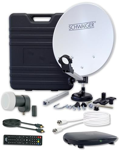 SCHWAIGER 9604 Impianto satellitare da campeggio set completo di accessori digitali da campeggio parabola satellitare Custodia SAT