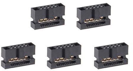 Sourcingmap 5Pcs 2x5Pin 1.27mm Pitch Double Rows Straight Connector IDC FC Ejector Header