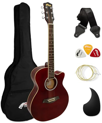 TIGER Akustikgitarre für Anfänger, klein, Rot