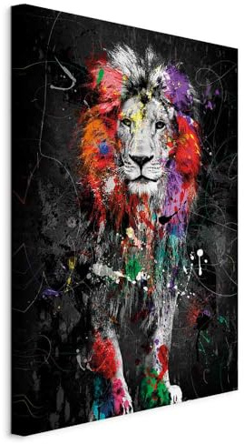 murando - Leinwandbild Tiere Afrika Farbflecken, 60x90 cm, 1-teilig, modern | Hochwertige Leinwand, sofort aufhängbar, ideal fürs Wohn- oder Schlafzimmer, wasserfest und lichtecht, langlebig, stilvoll