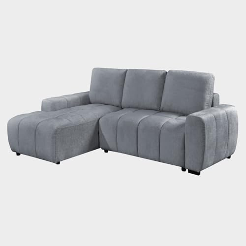 Honeypot Sofabed | Cimiano Left Hand Facing Sofa Bed Graphite – Chenille Upholstered Pull-Out Sofa Bed with Dual Storage Areas, Space-Saving Corner Sleeper for Living Rooms, Apartments & Guest Rooms