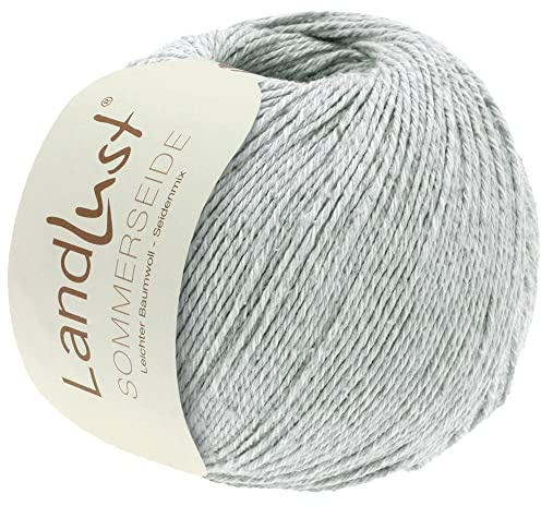 LANA GROSSA Landlust Sommerseide | Feines & leichtes Baumwoll-Seidengarn | Handstrickgarn aus 50% Seide & 50% Baumwolle | 50g Wolle zum Stricken & Häkeln | 170m Garn FB 26