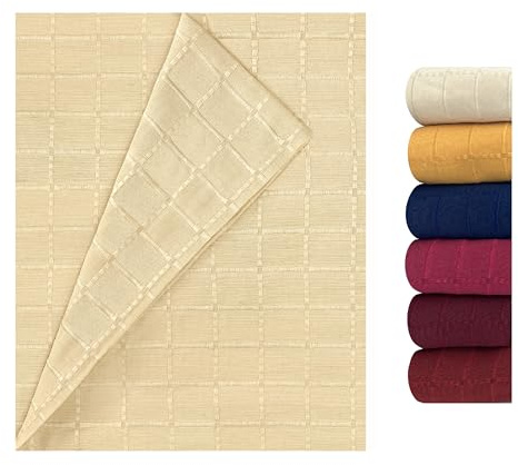 GFD - Colcha Multiusos Clásica para Sofá y Cama Algodón Poliéster, Manta Foulard Cómoda y Suave, Plaid para Cama Colores Vivos, Cubrecama, Cubre sofá (Beige, 125 x 180)