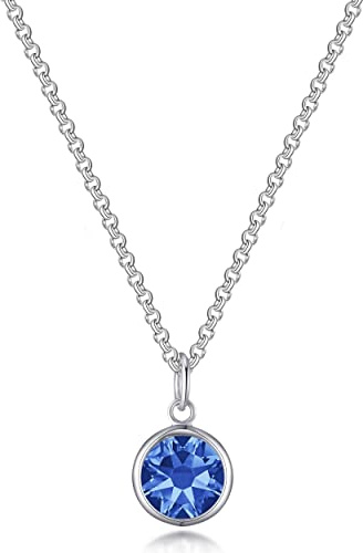 Collar de Cristal Azul Oscuro Creado con Cristales Zircondia®