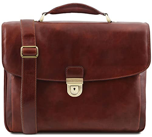 Tuscany Leather. Alessandria - TL SMART Multifach-Notebooktasche aus Leder - TL142067 (BRAUN)
