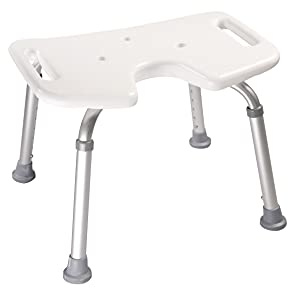 Akriva höhenverstellbarer Duschhocker - rutschfest, stabil und komfortabel - Leichter Badhocker - Duschsitz für Dusche (Mit Hygieneausschnitt)