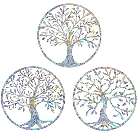 Rainbow Anti-Collision Window Stickers for Bird Strikes - Prism Non Adhesive Vinyl Window Decals Clings - Save Birds from Hitting Glass, 12 Pieces