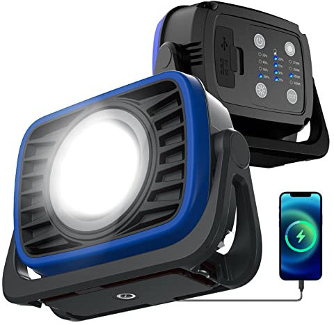 PRINCEWAY Lampada da Lavoro Meccanico Portatili a LED COB Ricaricabile Magnetica, 2000Lm Alta luminosità Dimmerabile, 4 Livelli di Colori di Illuminazione Regolabili, per Officina Campeggio Emergenza