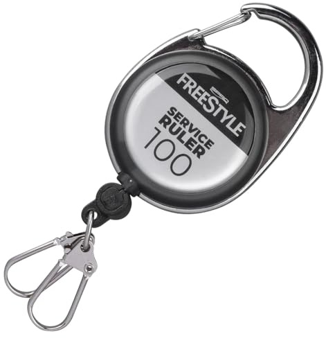 Spro Freestyle Service Ruler 100cm - Fischmaßband zum Spinnfischen, Karabiner für Zangen, Clip für Angelzangen