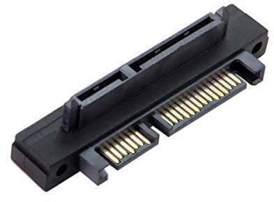 CY 90 Grad nach oben abgewinkelter SATA-22-poliger 7+15-Stecker auf SATA 22-polige Buchse, Verlängerungskonverter-Adapter