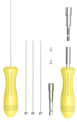 BCZAMD 3D Drucker Extruder Hot End Düse Throughfeed Filament Noclogge Kits: Upgrade-Zubehör Werkzeug-Reinigungs-Kit Einstellbare Unclogging Trimmen Entfernung - Hülse M7 M8 Gelber Griff