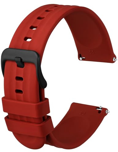 Anbeer Silikon Uhrenarmbänder für Herren Damen, Ersatzarmband aus Gummi mit Schnellverschluss 18mm 19mm 20mm 21mm 22mm, Extra Lang